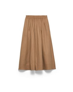 Prada Camel-Hair Circle Midi-Skirt, Camel - Natural