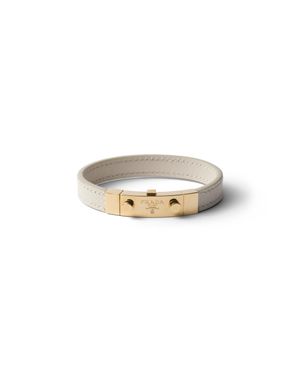 Prada Saffiano Leather Bracelet - White
