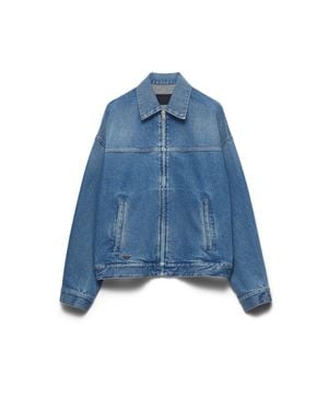 Prada Denim Blouson Jacket - Blue