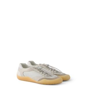Prada Speedrock Leather And Mesh Fabric Trainers, Size 6 - White