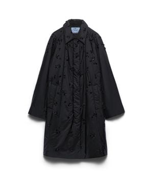 Prada Embroidered Light Re-Nylon Raincoat - Blue