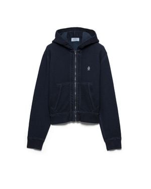 Prada Cotton Hoodie Jacket - Blue