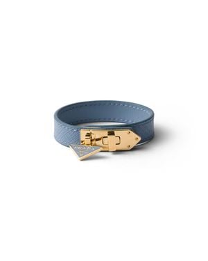 Prada Armband Aus Saffiano-Leder, Damen, Größe - Blau