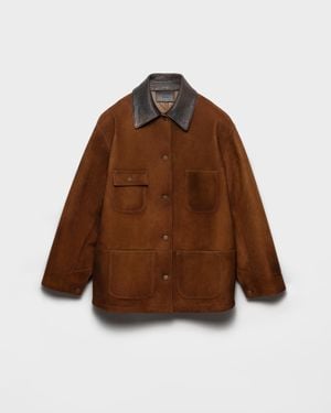 Prada Suede Caban Jacket - Brown