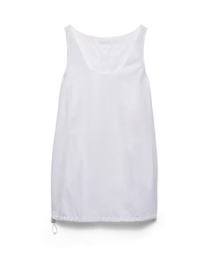 Prada Reversible Cotton Jersey And Re-Nylon Mini-Dress - White