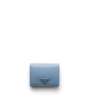 Prada Small Saffiano Leather Wallet - Blue