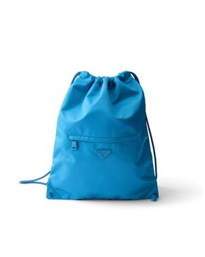 Prada Rucksack Mit Kordelzug Aus Re-Nylon - Blau
