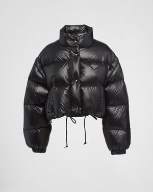 Prada Re-Nylon Cropped Nylon Jacket - Black