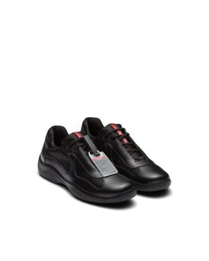 Prada America's Cup Leather Sneakers - Black