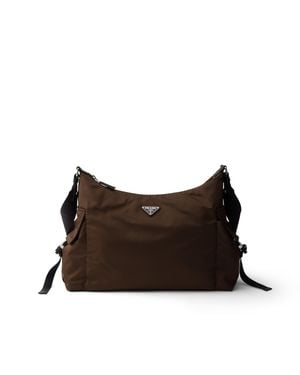 Prada Sac Explore En Re-Nylon Et Cuir Homme - Marron