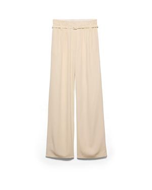 Prada Silk Marocain Trousers - Natural
