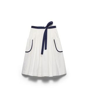 Prada Rock Aus Slub-Toile, Damen, Größe - Weiß