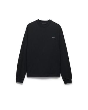 Prada T-Shirt À Manches Longues En Coton, Homme, Taille - Noir