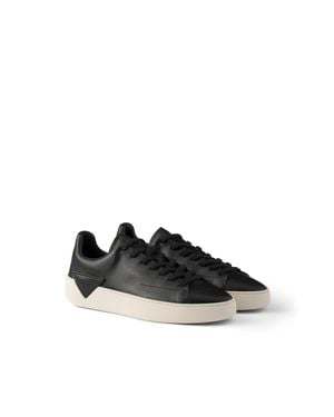 Prada Court Leather Sneakers - Black