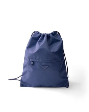 Prada Rucksack Mit Kordelzug Aus Re-Nylon - Blau