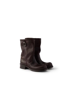 Prada Leather Mid-Calf Boots - White