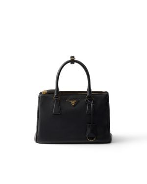 Prada Mittelgroße Galleria Tasche Aus Leder, Damen - Schwarz