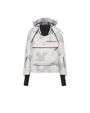 Prada Printed Technical Fabric Snowboard Jacket - White