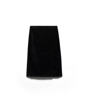 Prada Velvet Midi-Skirt - Black