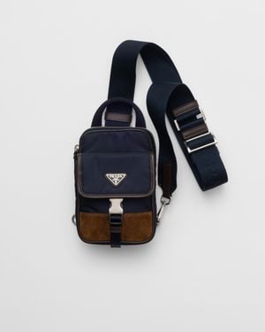 Prada Re-Nylon And Leather Smartphone Case - Blue