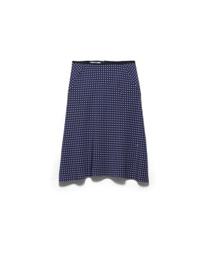 Prada Polka-Dot Marocain Skirt - Blue