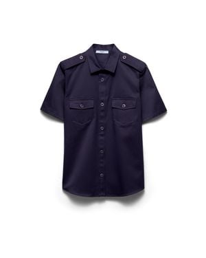 Prada Cotton Short Sleeves Shirt - Blue