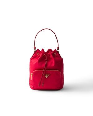 Prada Duet Re-Nylon Bucket Bag - Red