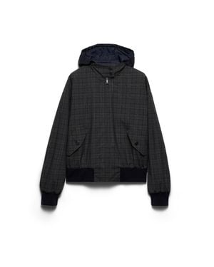 Prada Prince Of Wales Checked Wool Jacket - Black