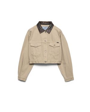 Prada Cropped Old Denim Jacket - Natural