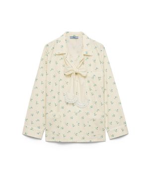 Prada Bouquet Print Old Canvas Shirt - White