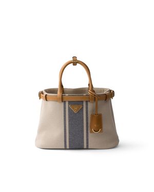 Prada Buckle Small Canvas And Leather Bag, /Baltic - Multicolor