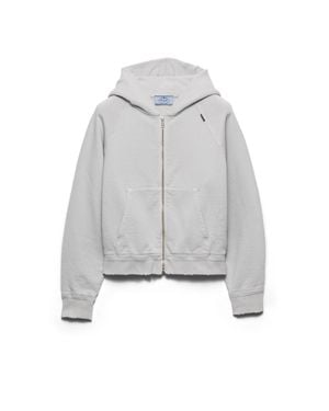 Prada Kapuzenjacke Aus Baumwolle, Damen, Größe - Grau