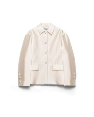 Prada Single-Breasted Silk And Wool Jacket - White