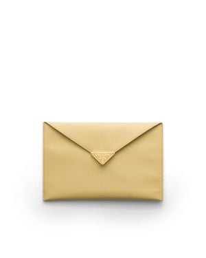 Prada Saffiano Leather Envelope Clutch, Vanilla - Natural
