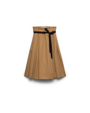 Prada Rock Aus Gabardine, Damen, Größe - Natur