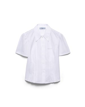 Prada Short-Sleeved Poplin Shirt - White