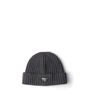 Prada Wool Beanie, Slate - Grey