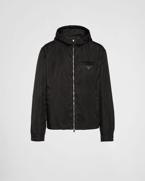 Prada Re-Nylon Hooded Blouson Jacket - Black