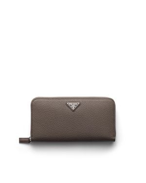 Prada Leather Wallet - Grey
