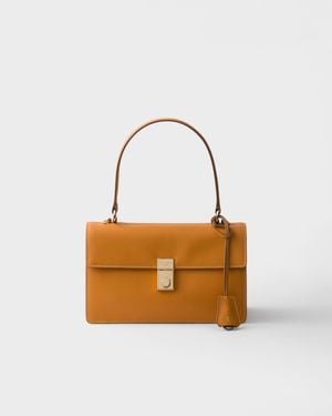 Prada Soft Sound Medium Leather Shoulder Bag - Yellow