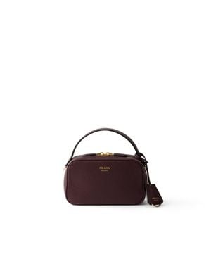 Prada Odette Leather Mini-Bag, Burgundy - Brown
