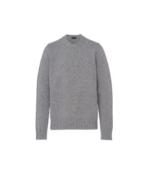 Prada Logo-Embroidered Jumper - Grey