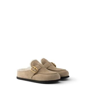 Prada Mules Aus Wildleder, Damen, Größe - Mehrfarbig