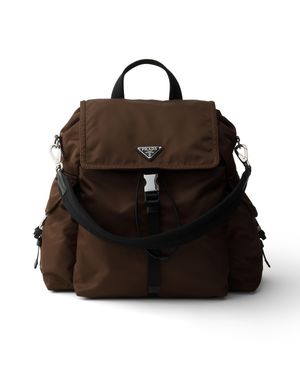 Prada Explore Re-Nylon And Leather Backpack - Black