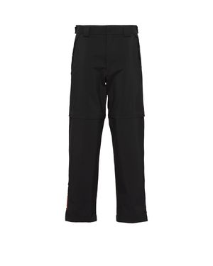 Prada Technical Fabric Wide-leg Trousers - Black