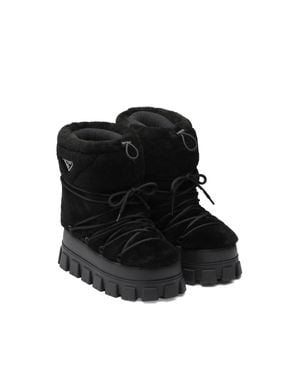 Prada Shearling Après Ski Booties - Black