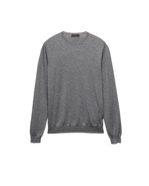 Prada Cashmere And Silk Crew-Neck Jumper - Grey