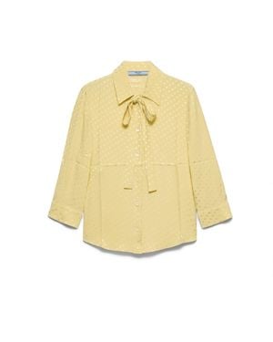 Prada Polka-Dot Satin Shirt - Yellow