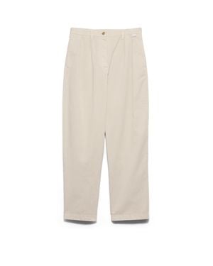 Prada Old Gabardine Trousers, Sand - White
