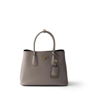Prada Double Medium Saffiano Leather Bag - Gray